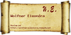 Wolfner Eleonóra névjegykártya